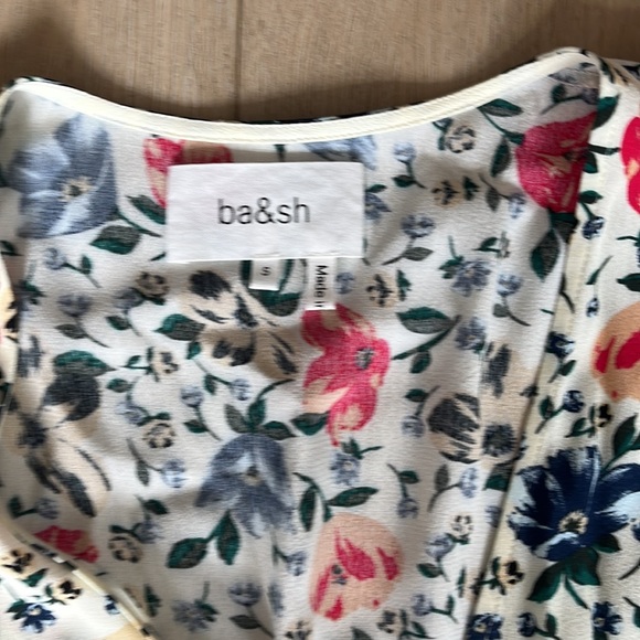 Ba&Sh Paco Rouched Floral Print Crepe Wrap Blouse small - Picture 4 of 10